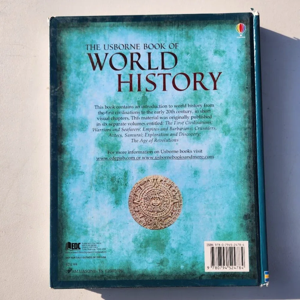 The Usborne Book of World History Hardcover Book Textbook Homeschooling Curricul